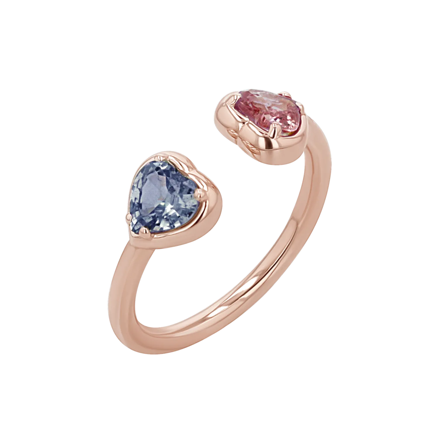 Sapphire Heart Duo Wrap Ring