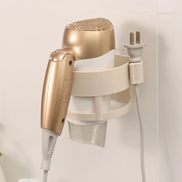 Self Adhesive Hair Dryer Holder Bathroom Wall Storage Shelf Organizer Stand