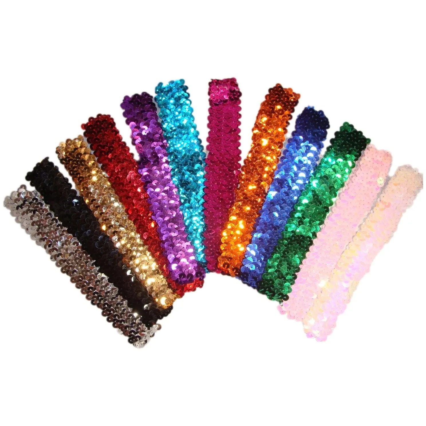 Silver Sequin Headbands - 12 Pack