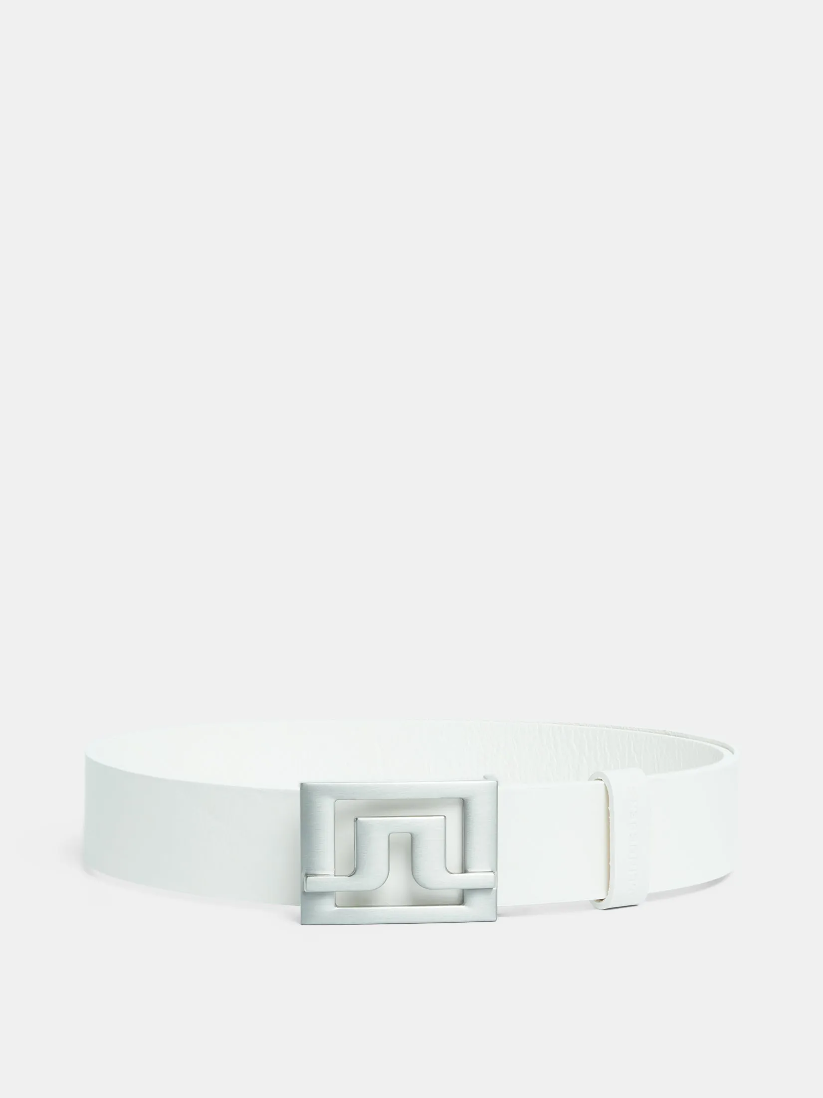 Slater White Leather Belt