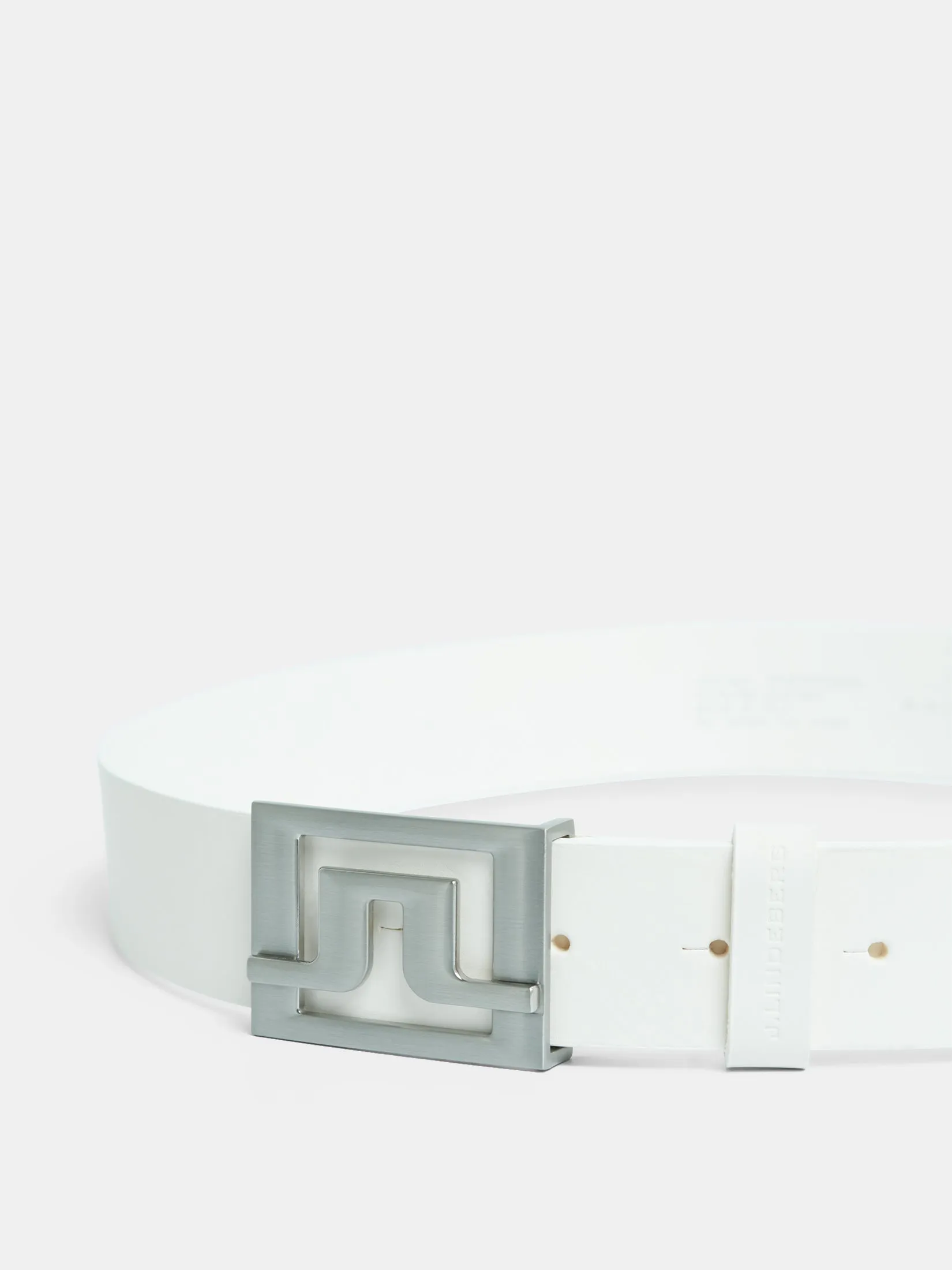 Slater White Leather Belt