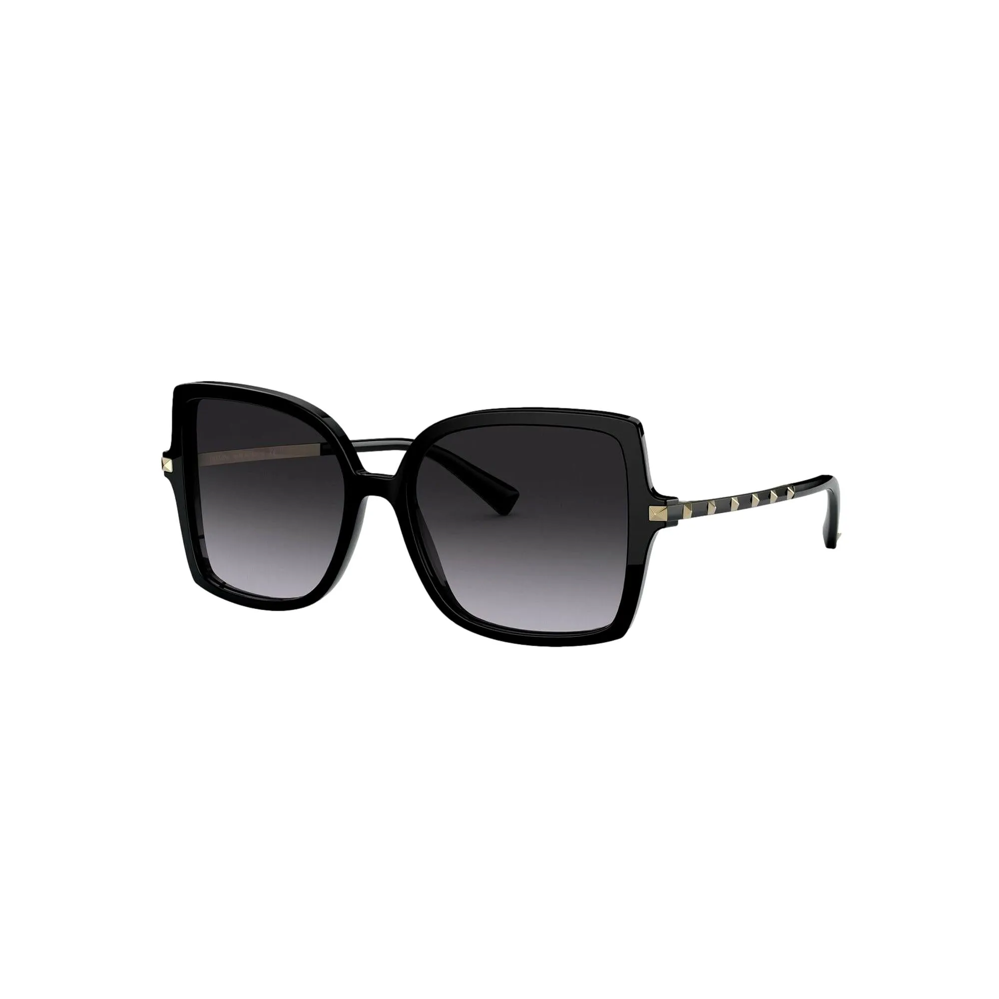 Valentino Garavani Black Studded Acetate and Titanium Sunglasses Size 56