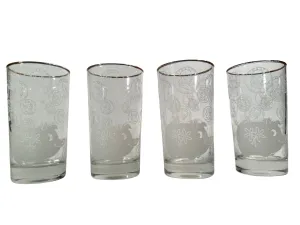 Vintage Piggy Bank Glasses (Set of 4)