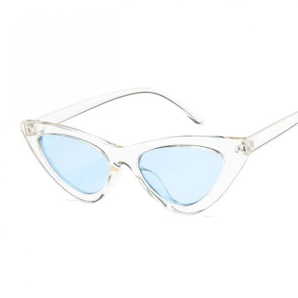 Women Sexy Retro Small Cat Eye Sunglasses Light Blue